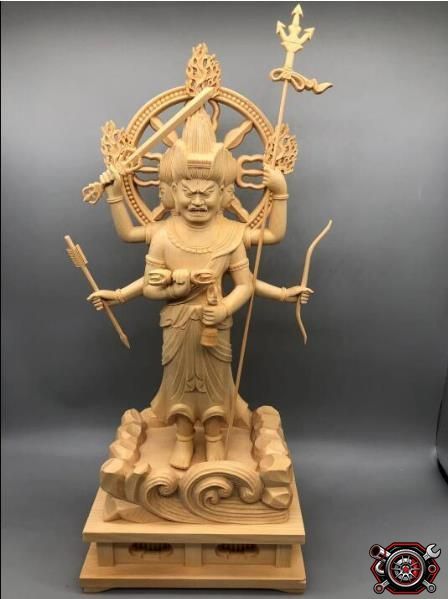 売れ筋 三宝荒神立像 総檜木材　仏教工芸品　木彫仏像　珍品　仏師手仕上げ品cp515