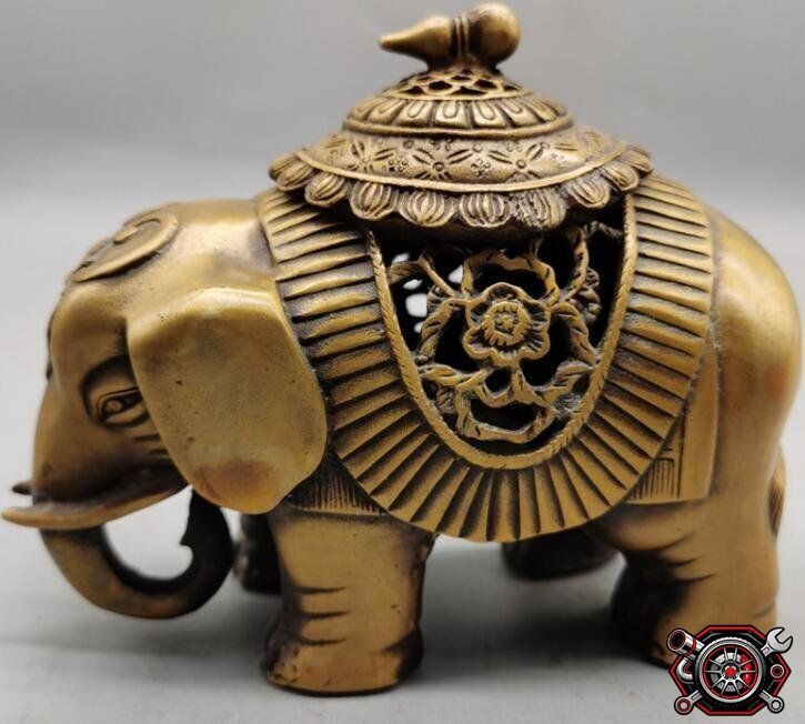 売れ筋 純銅象の香炉の置物cp515