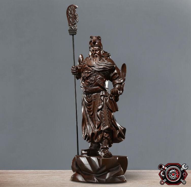 売れ筋 注目コラボ★武財神 仏教工芸 精密細工 関羽像 精密彫刻 中国武将 三国志 木彫仏像 美術品cp515