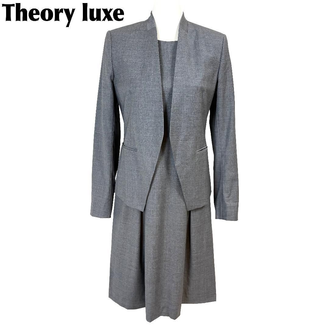 Theory luxe 半袖ワンピースセットアップ スーツ 38/32 グレー