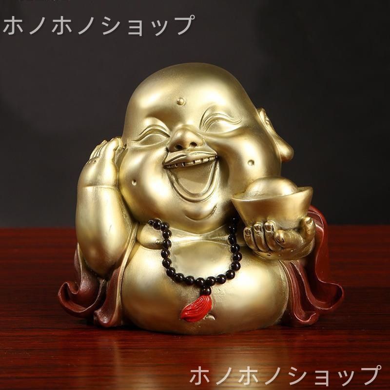 布袋様 オブジェ 金 ゴールド 開運 運気 風水 仏像 神様 インテリア リビング 玄関 昇運 風水 置物 縁起物 魔除け 七福神 家内安全 豊 贈り物 可愛い