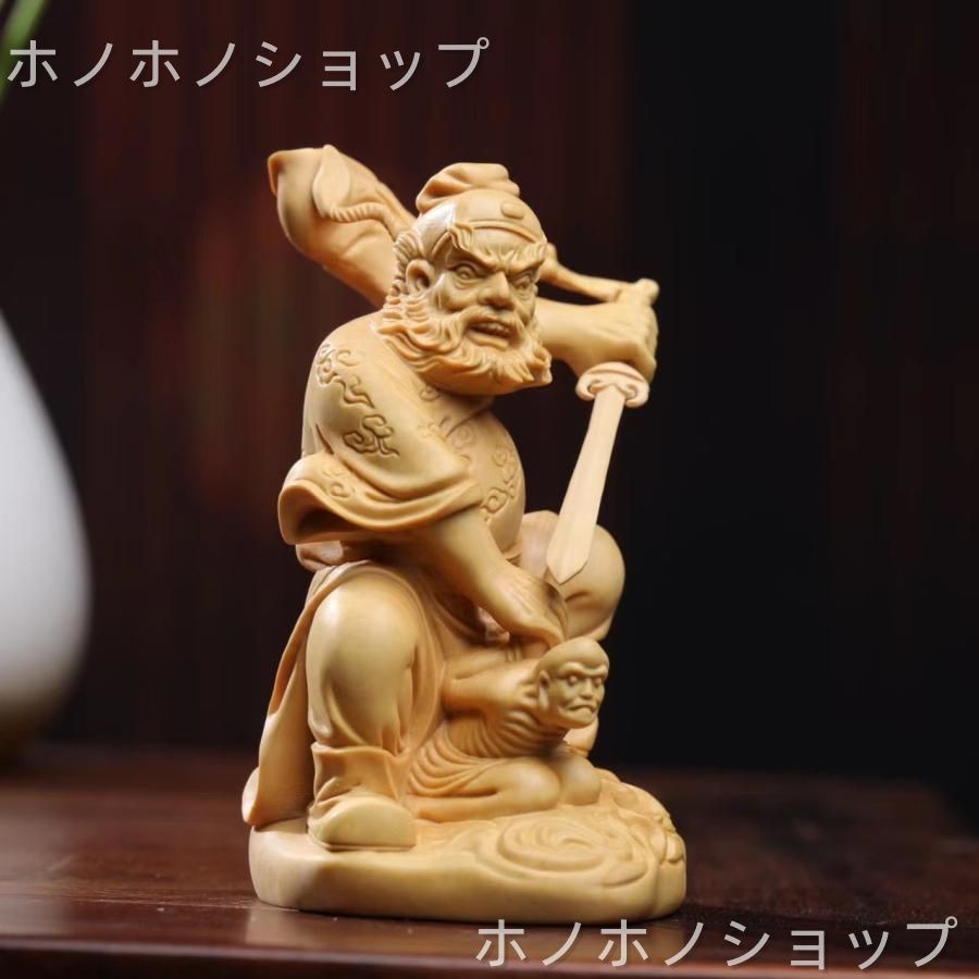 鍾馗 猿 サル 置物 オブジェ 木製 彫刻 開運 運気アップ インテリア