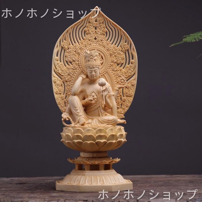 如意輪観音 像 木製 木彫り 智慧 財運 健康運 安産 縁結び 縁起物 御守り 風水 厄除け 開運 守護 繁盛 高品質 仏像 仏教