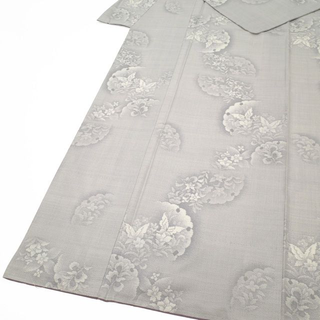 新古品】 本場大島紬 着物 未使用 正絹 白大島 白泥 オフホワイト地 