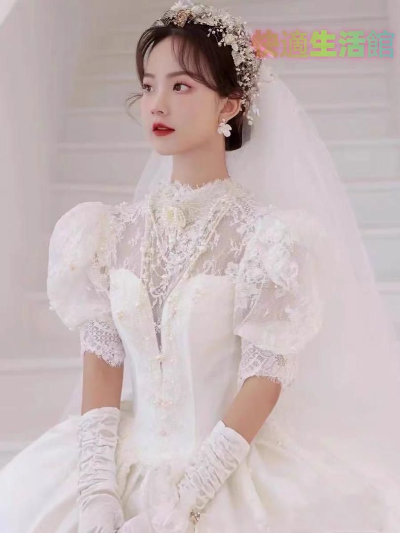 【セール】新品未使用 華やかウェディングドレス 結婚式 パニエ付き 上品ロング丈lf515