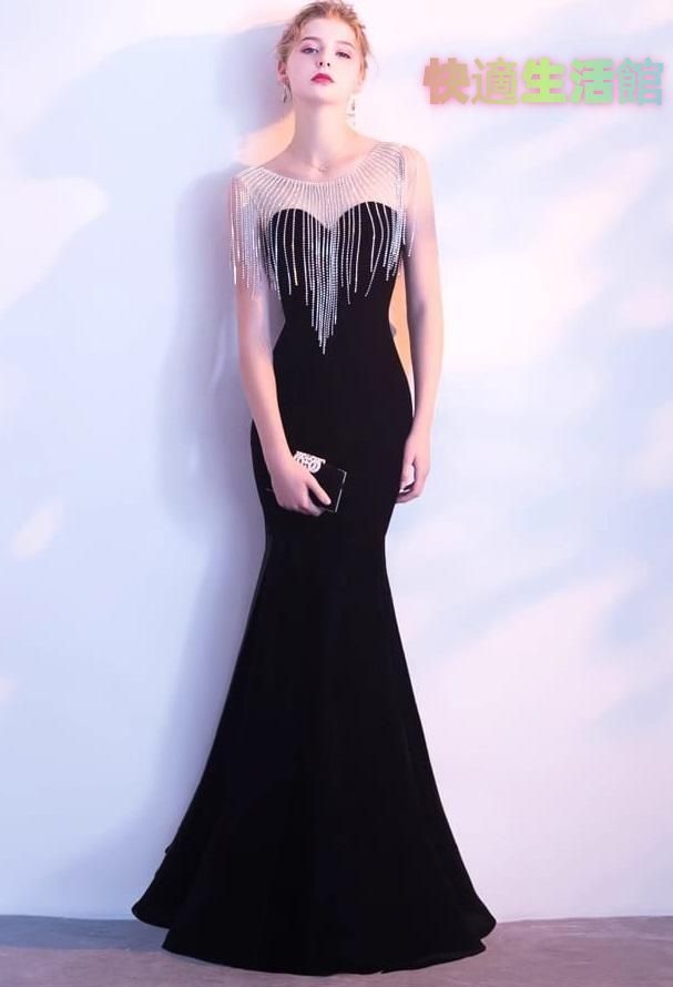 【セール】イブニングドレス ロング丈 ベルベット フリンジ 高級感 パーティー 二次会 結婚式 二次会 同窓会 披露宴 パーティー お呼ばれ 成人式 ナイト 発表会 上品 裏地あり サイズ S M L XLlf515