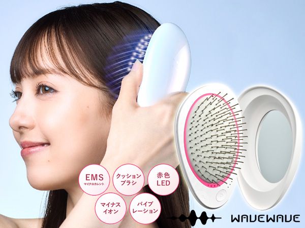 WAVEWAVE EMS Brush Air mini EMSブラシ エアー ミニ ホワイト WH51-03 ヘアブラシ 頭皮 めぐり 活性化 メーカー直送 送料無料
