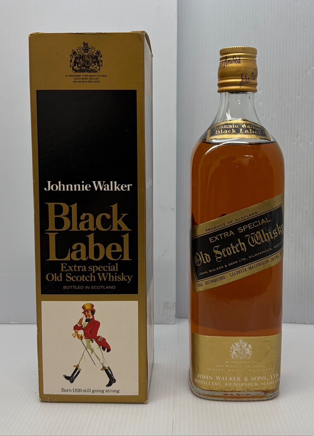 未開栓・箱付】ジョニーウォーカー ブラックラベル 金キャップ 70s 古