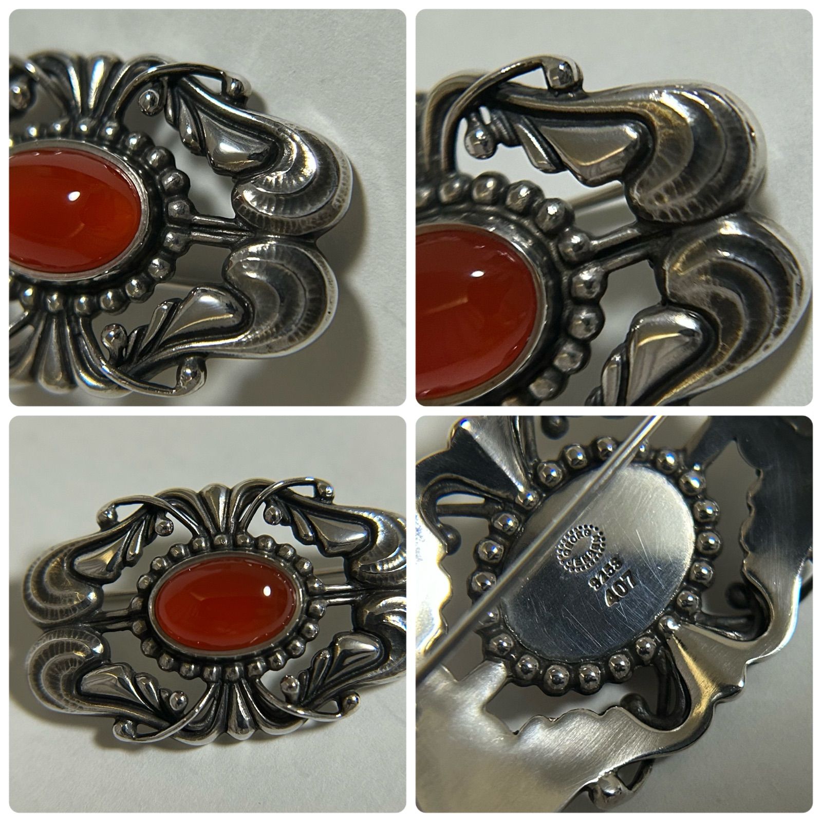ジョージジェンセン ブローチ カーネリアン 407 AG925 Georg Jensen