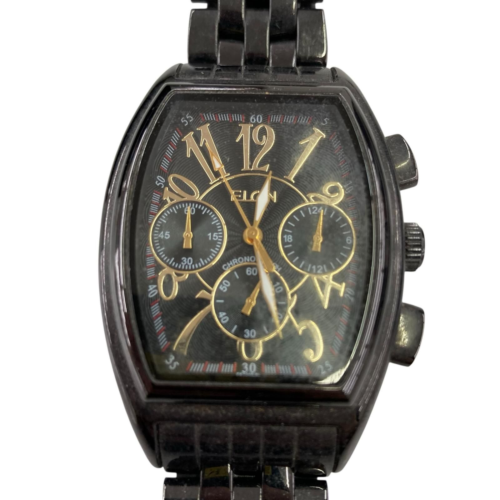 186000 動作未確認 ELGIN エルジン クロノグラフ 腕時計 クォーツ FK 