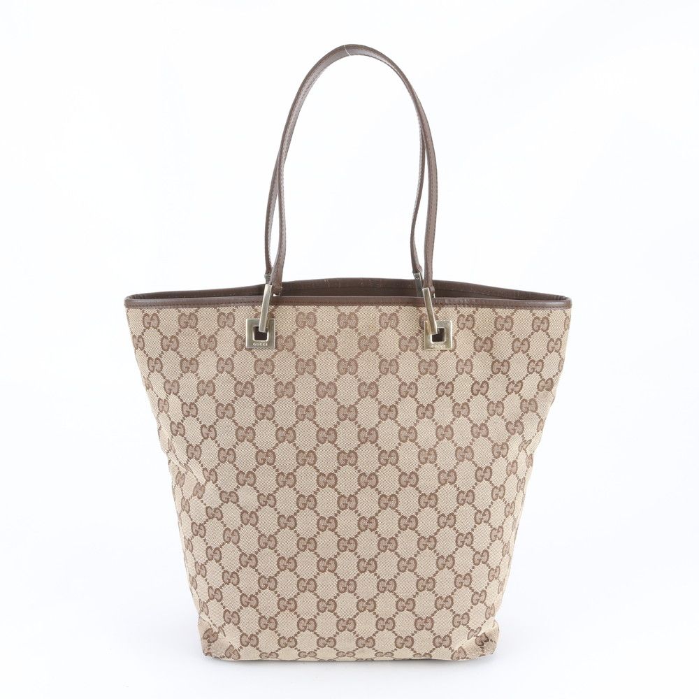 美品 グッチ GGキャンバス 002 1098 レザー トート バッグ 肩掛け 