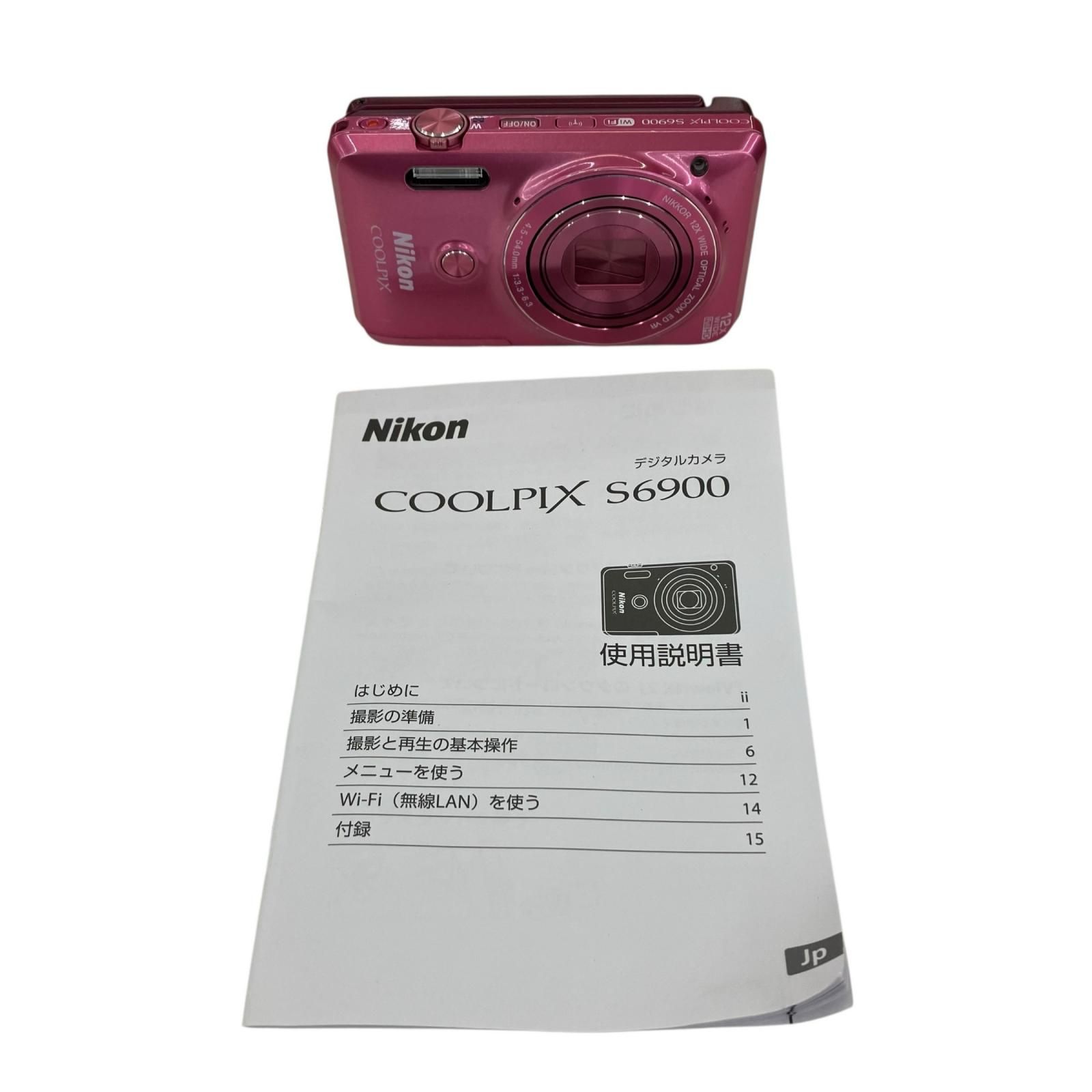 186000 動作確認済み Nikon ニコン デジカメ COOLPIX S6900 グロッシーピンク