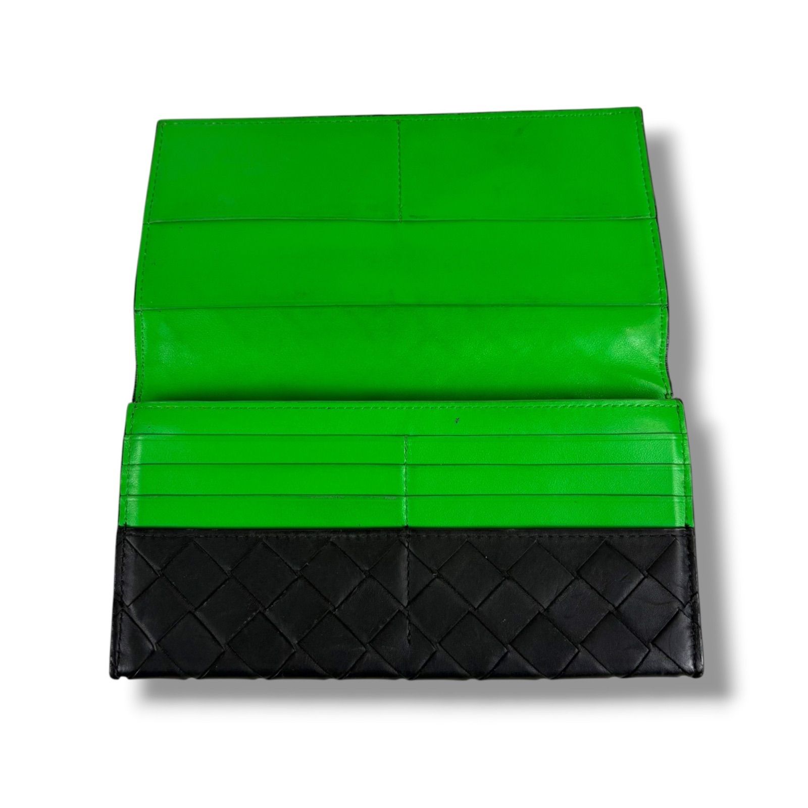 ボッテガヴェネタ BOTTEGA VENETA バイカラー 二つ折り財布 ロング