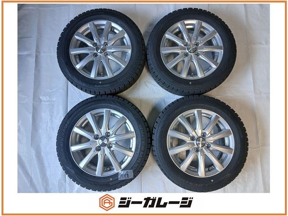 中古 社外 15インチ ウェッズ ジョーカー アルミホイール＆スタッドレスタイヤ 1台分4本セット (ホイールサイズ) 5.5J-15 +42 4/100 (スタッドレスタイヤ) ダンロップ ウィンターマックス WM02 185/60R15 84Q