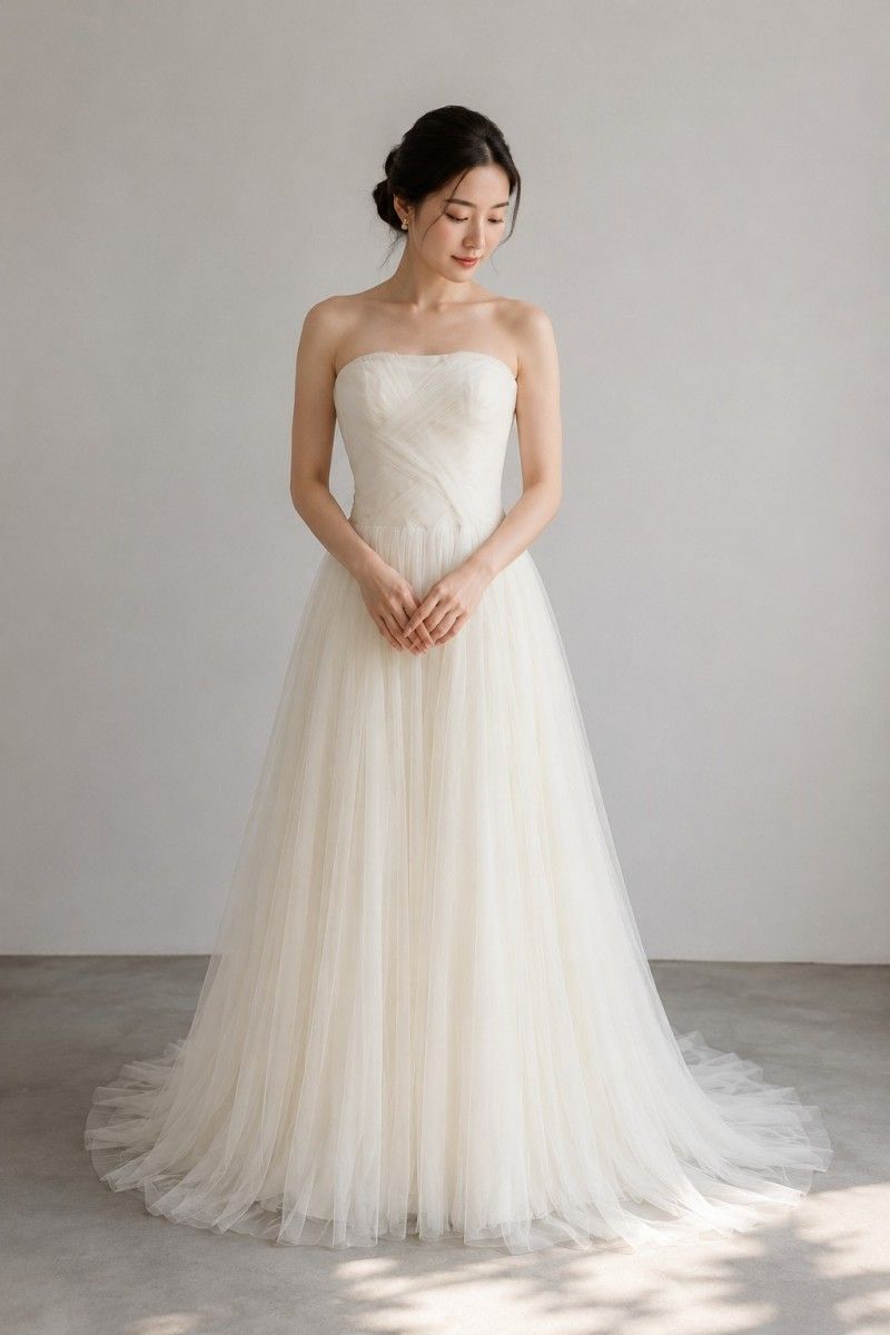 ヴェラウォン VERA WANG BRIDE デラニー Delaney スレンダーライン ウェディングドレス アイボリーホワイト 白 チュール　くるみボタン　2way　リボン　シフォン