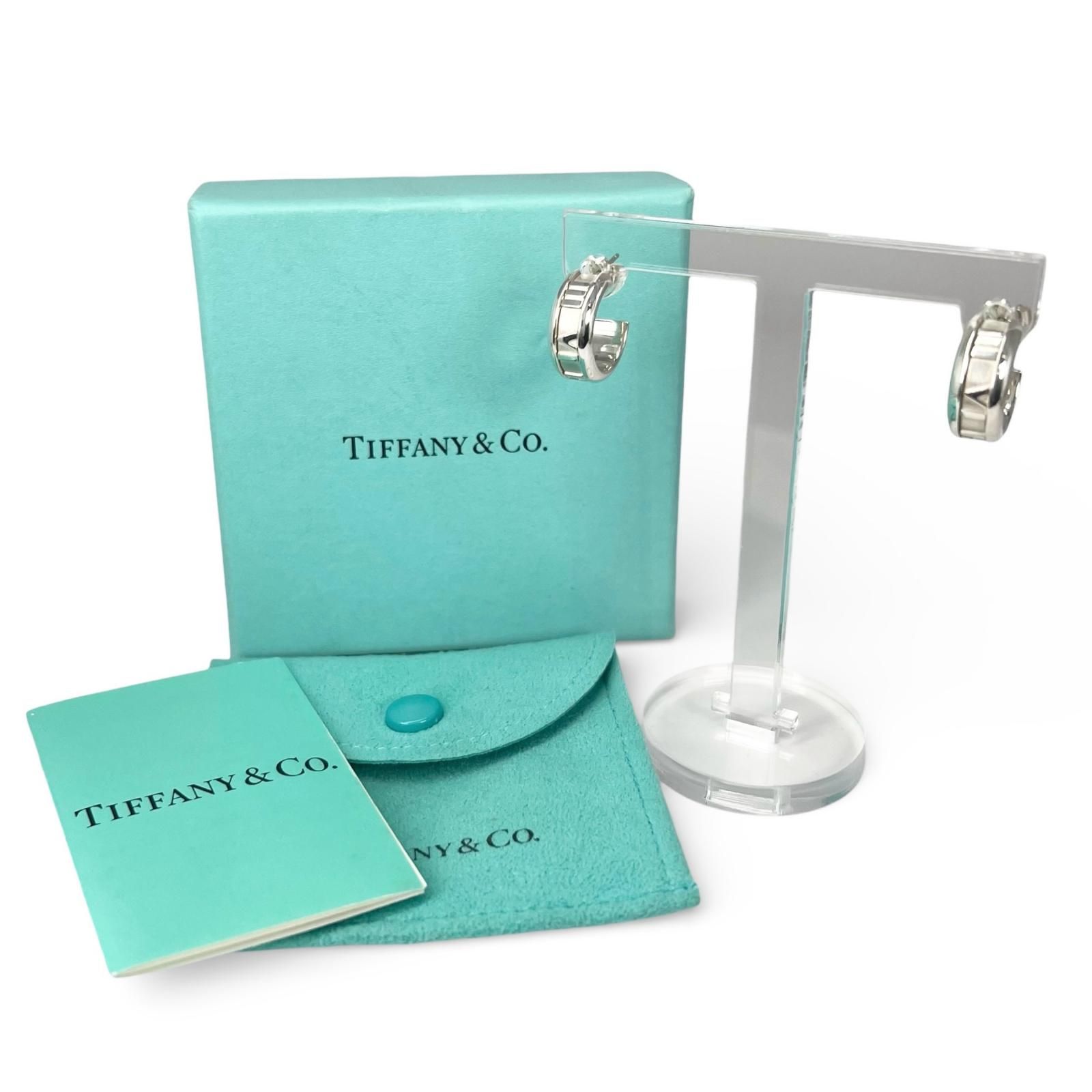 極美品△TIFFANY&Co. ティファニー アトラス 925 フープ 両耳用 ピアス