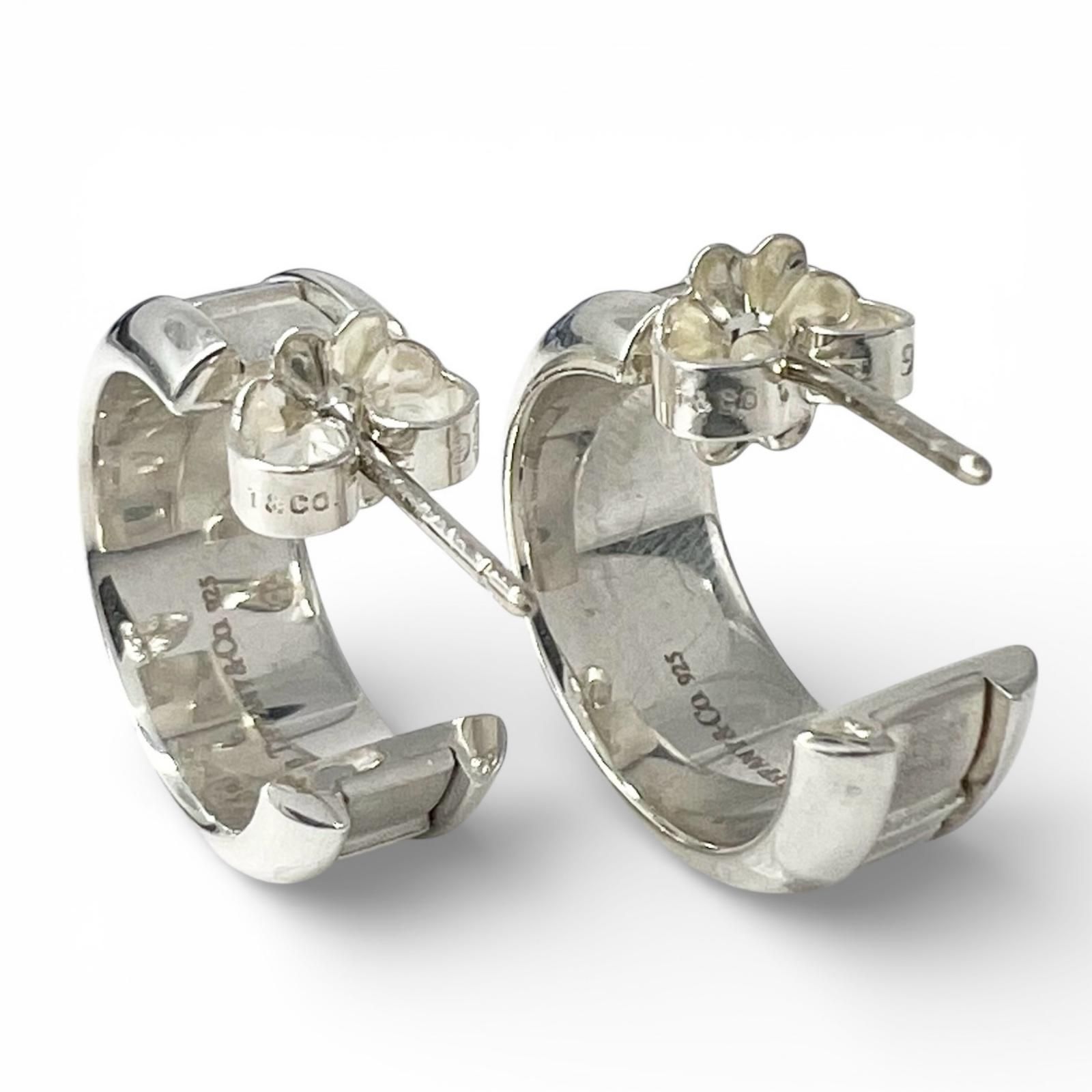 極美品△TIFFANY&Co. ティファニー アトラス 925 フープ 両耳用 ピアス