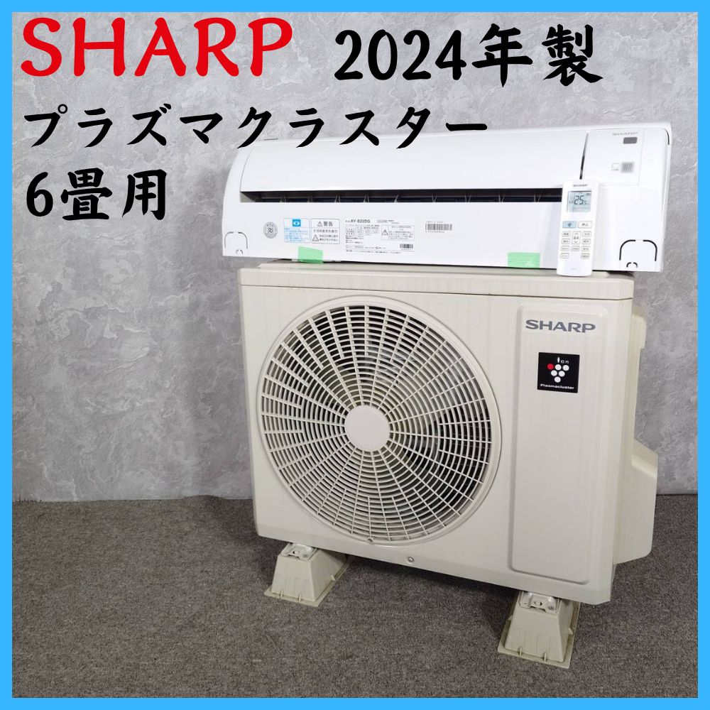 【2024年製】SHARP シャープ AY-S22DG プラズマクラスター ルームエアコン 6畳用 AU-S22DGY 室外機