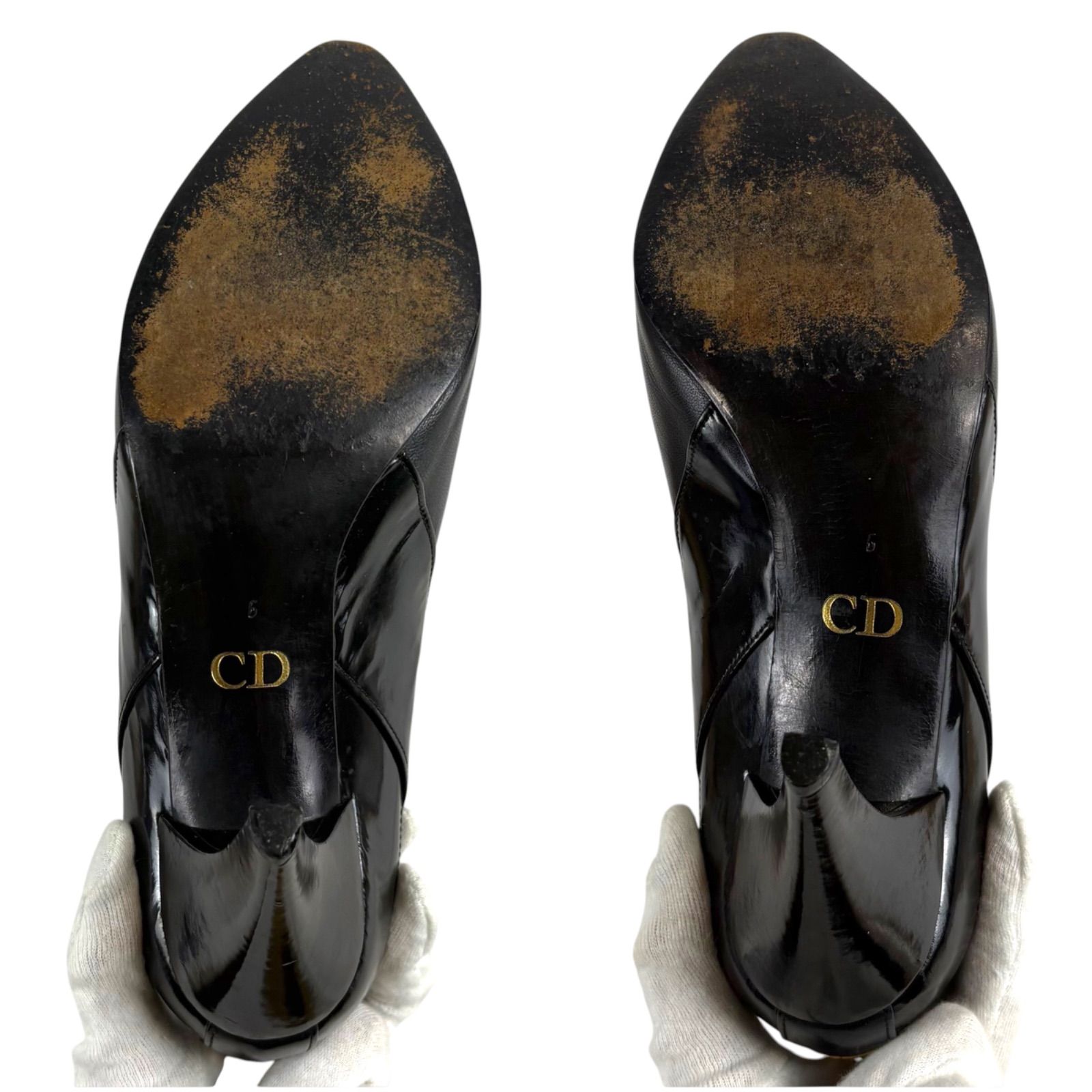 クリスチャンディオール Christian dior CDロゴ金具 ポインテッドトゥ 