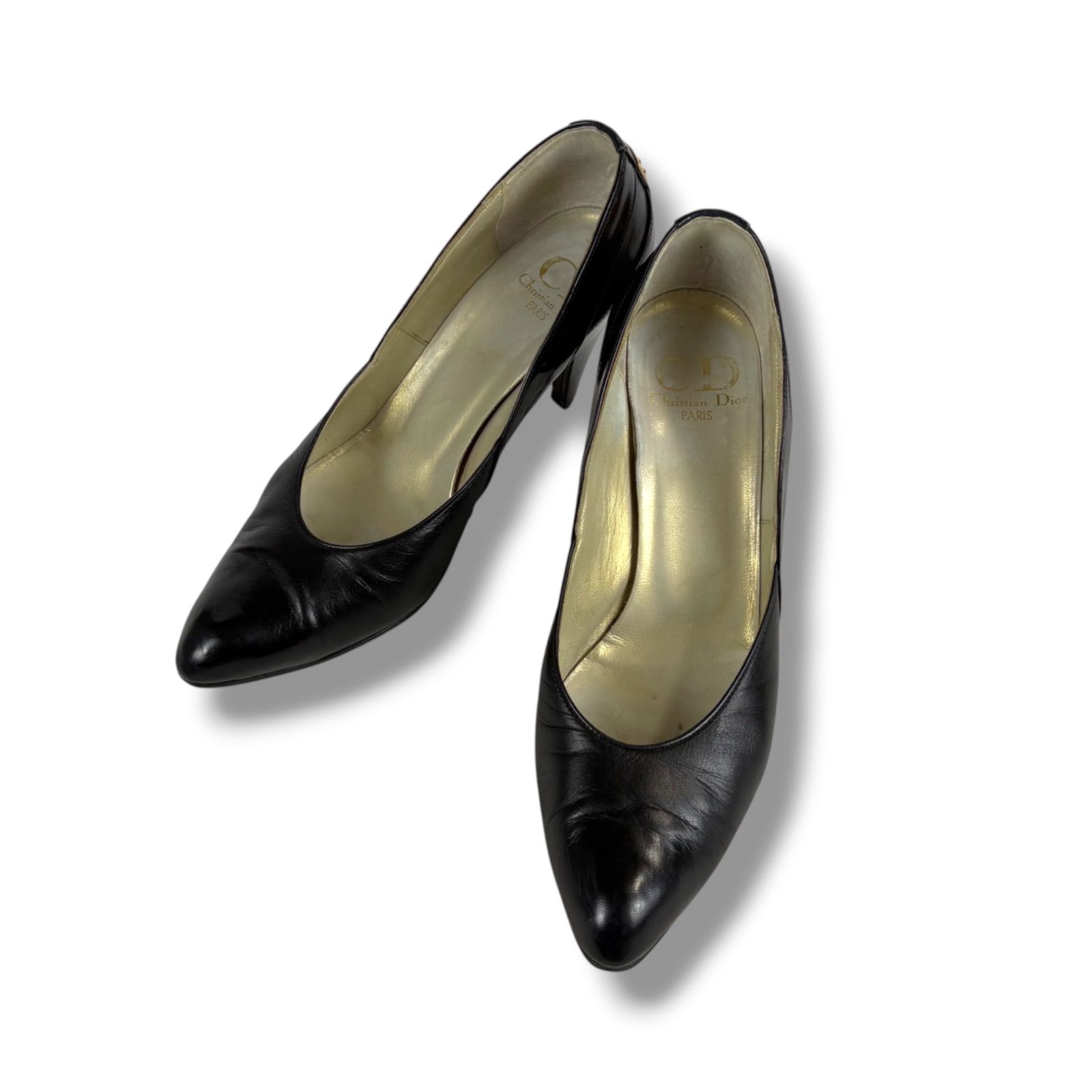 クリスチャンディオール Christian dior CDロゴ金具 ポインテッドトゥ 