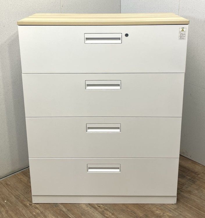 【中古品】コクヨ エディアシリーズ 天板付4段ラテラル書庫 BWU-L4A59SAWNN ホワイト