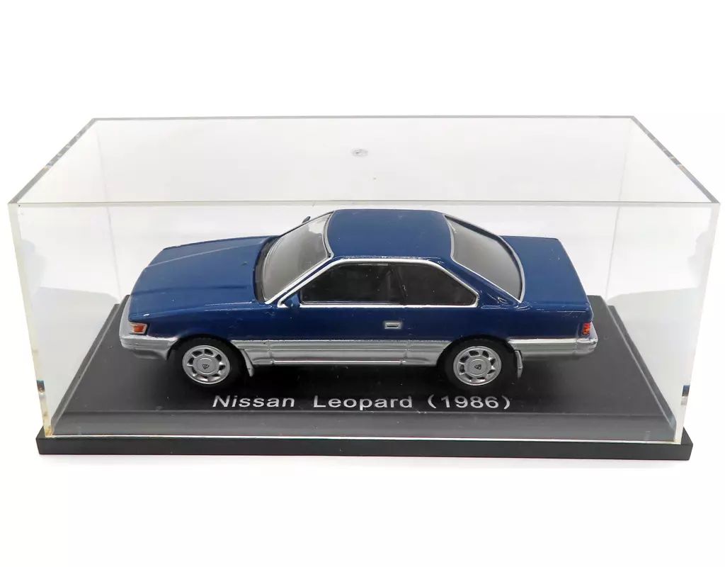 中古】ミニカー [単品] 1/43 Nissan Leopard 1986(ブルー×シルバー