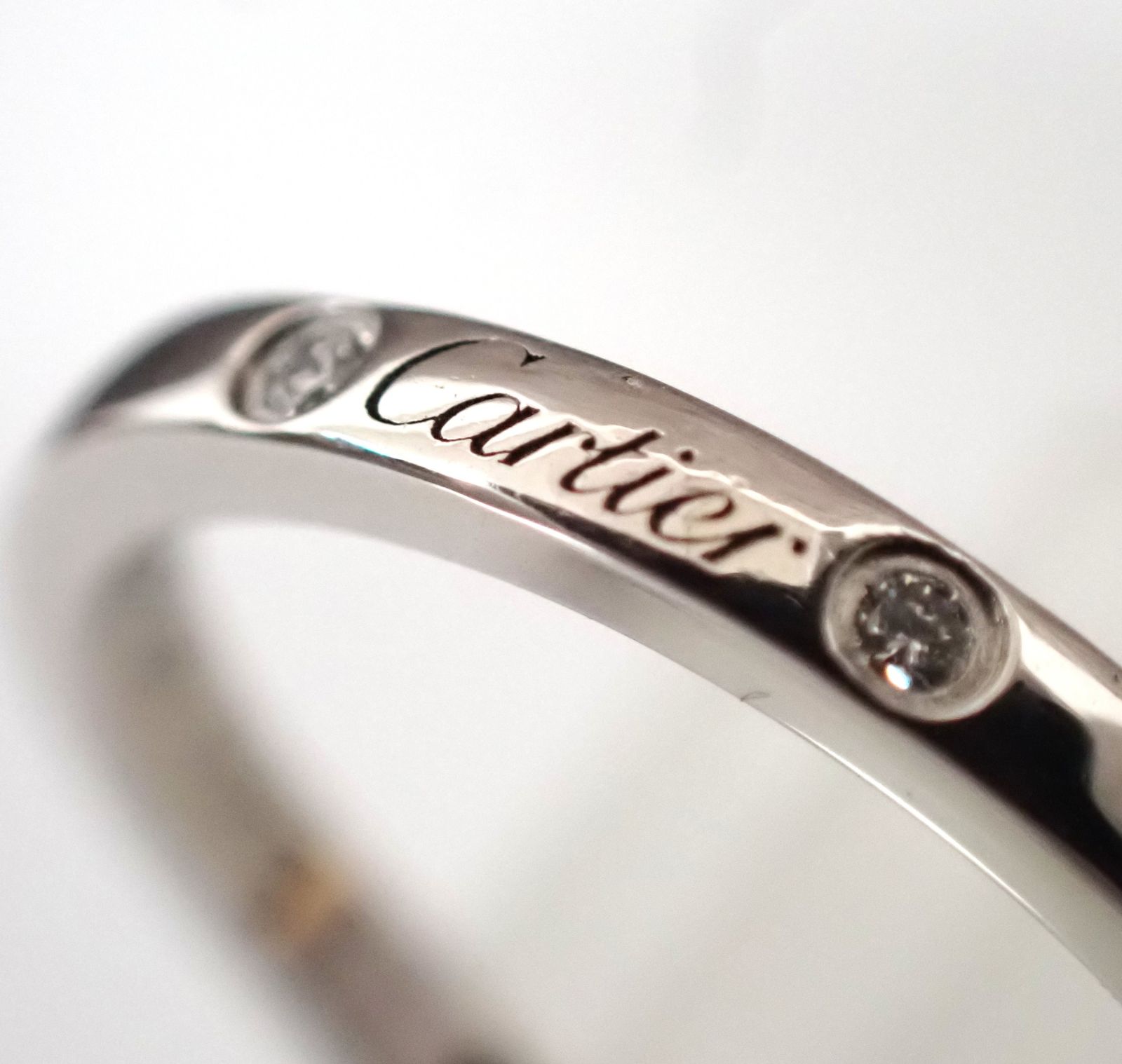 新品仕上げ済】カルティエ バレリーナ 3Pダイヤ リング PT950 約4号 