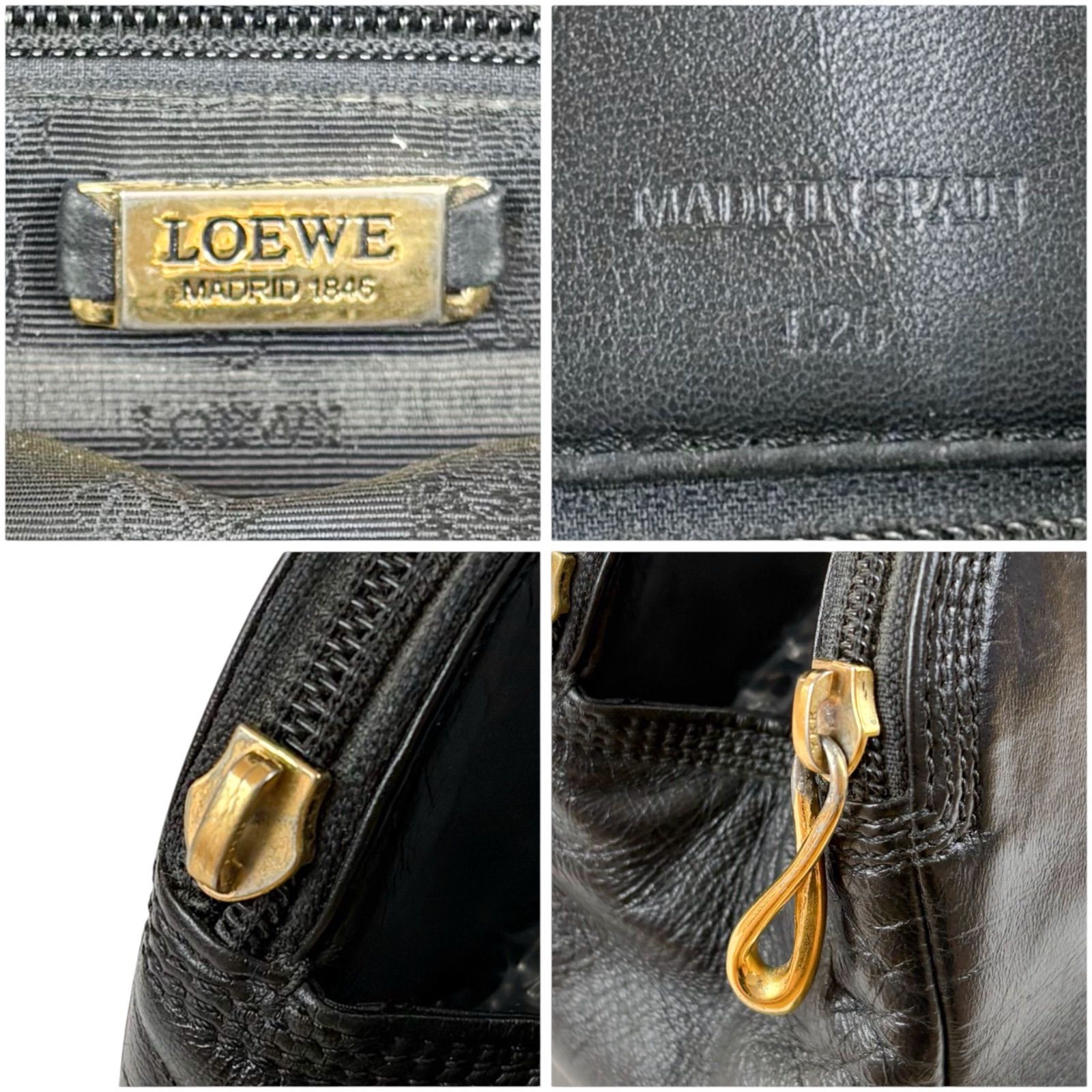 ロエベ LOEWE アナグラムロゴ ミニハンドバッグ ブラック 黒 ナッパ 