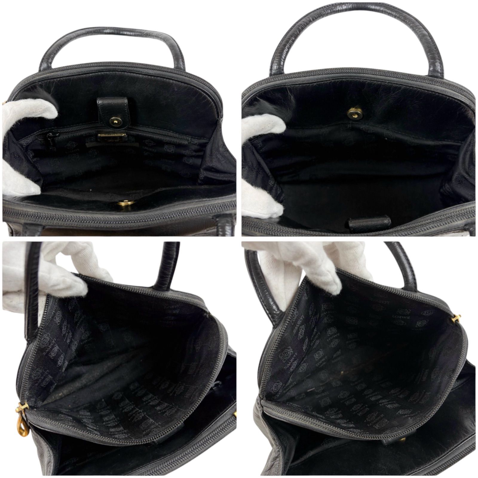 ロエベ LOEWE アナグラムロゴ ミニハンドバッグ ブラック 黒 ナッパ 