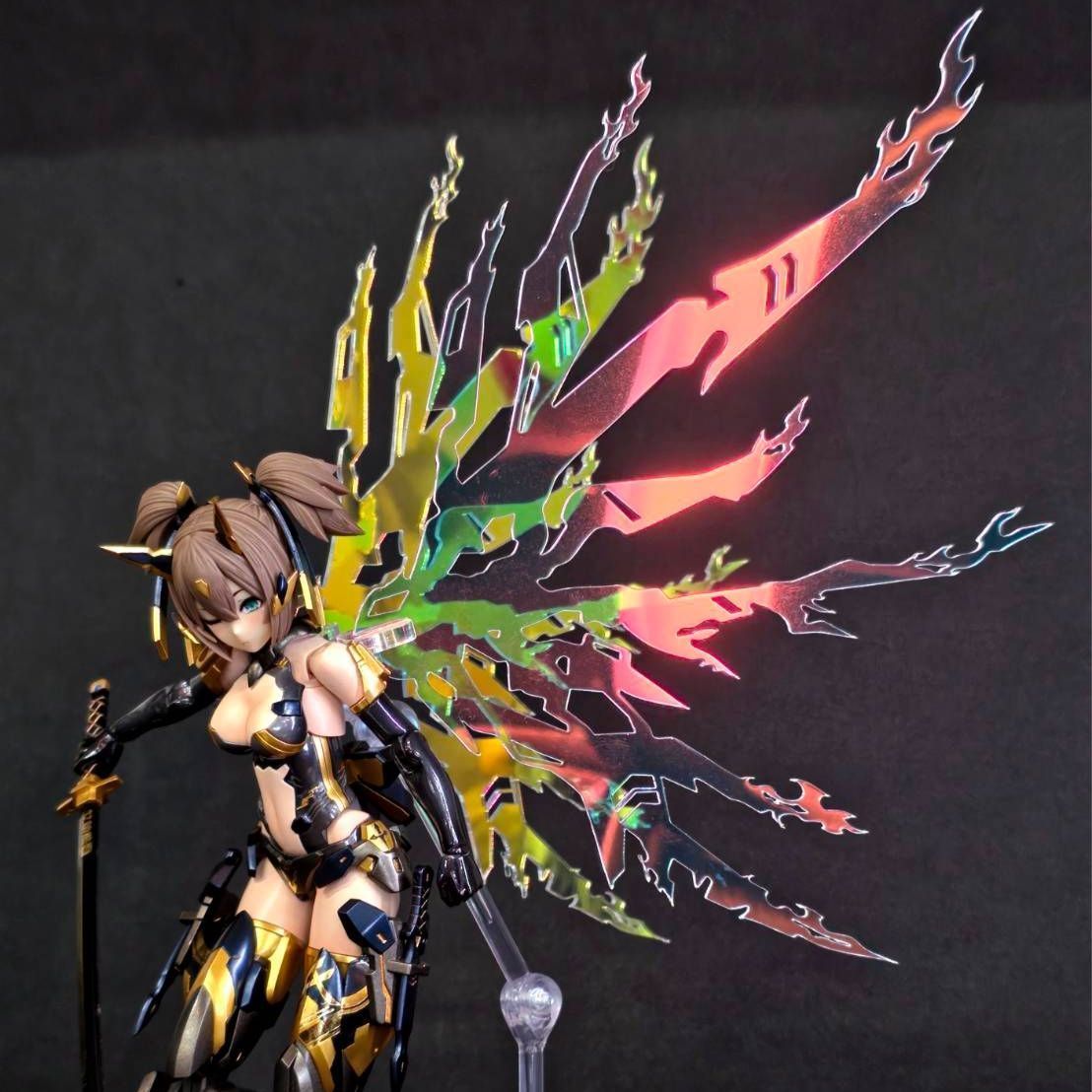 メガミデバイス アスラ ニンジャ カスタム 塗装完成品 MEGAMI DEVICE ASRA NINJA Custom Build & Painted Plastic Model Kit オリジナル偏光ウイング付