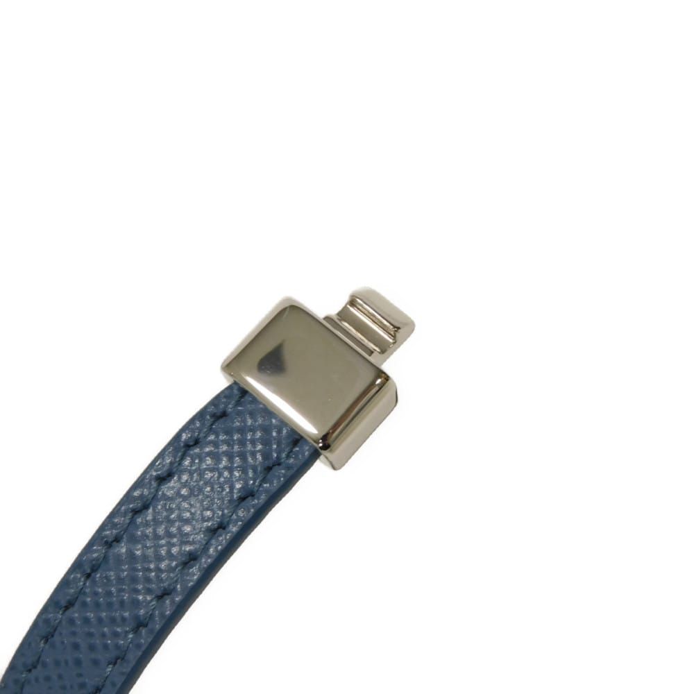 PRADA プラダ サフィアーノ ブラスレ M エナメル ブルー シルバー 美品