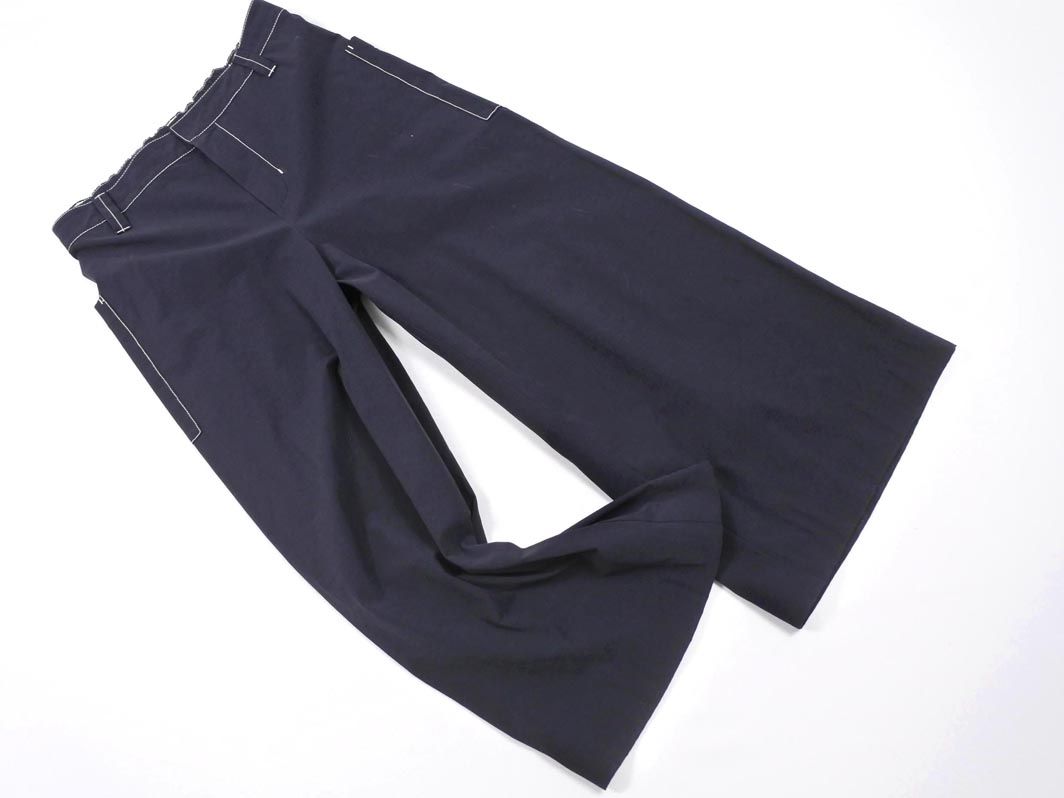 HIROKO KOSHINO ヒロココシノ ナイロン ワイド パンツ size38/黒