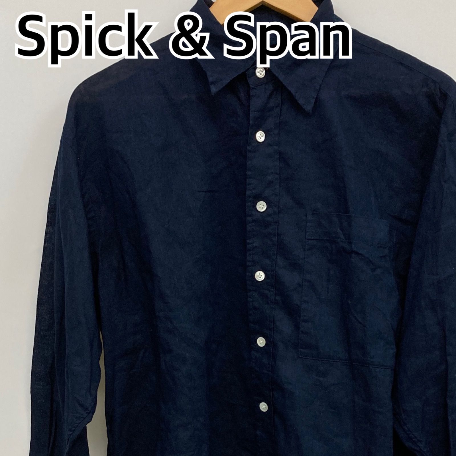 Spick & Span スピックアンドスパン トップス 長袖 コットンリネンルーズシャツ ネイビー メンズ 【CT2850】