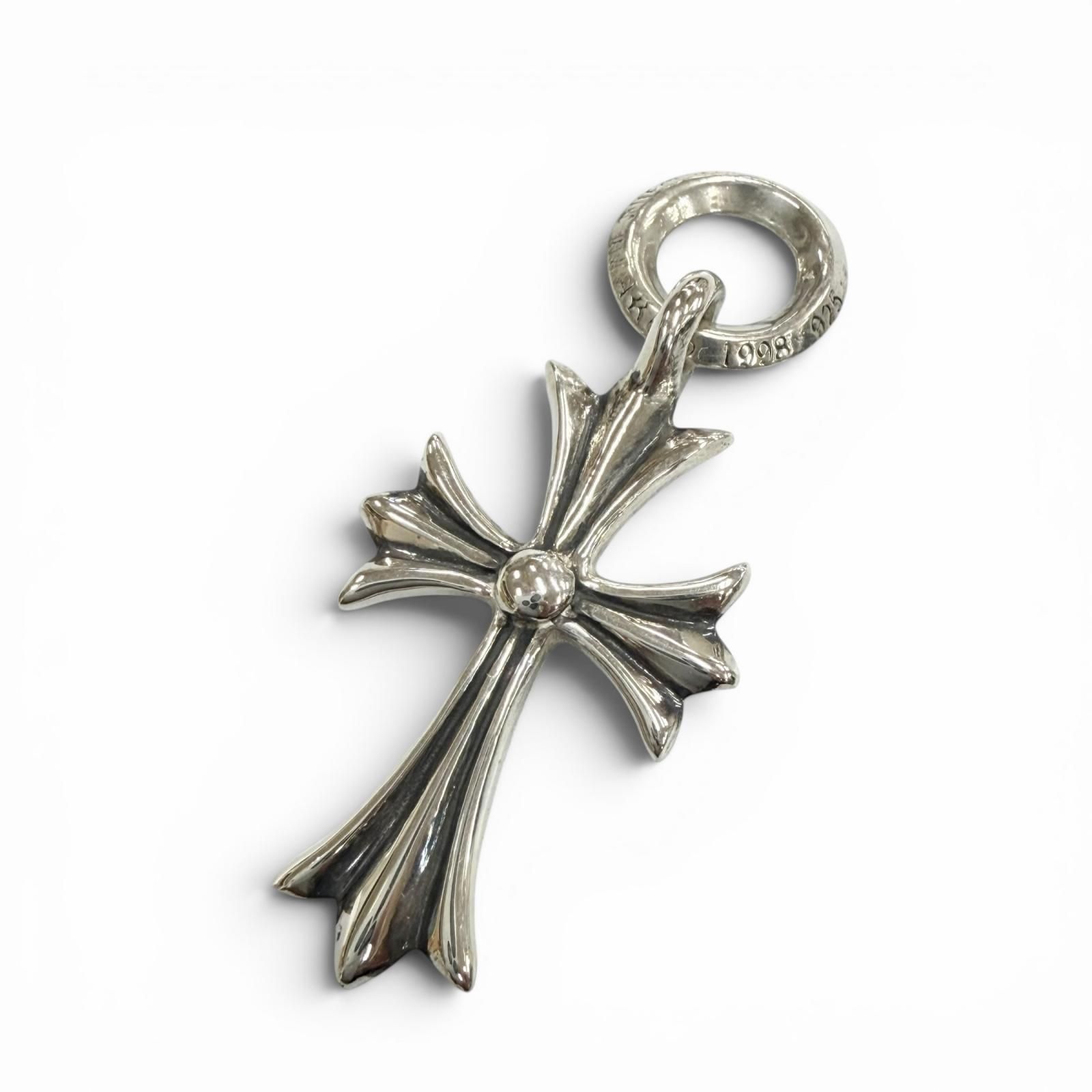 極美品▼CHROME HEARTS クロムハーツ タイニーCHクロス 925 ペンダントトップ シルバー 重量3.5g メンズ レディース アクセサリー