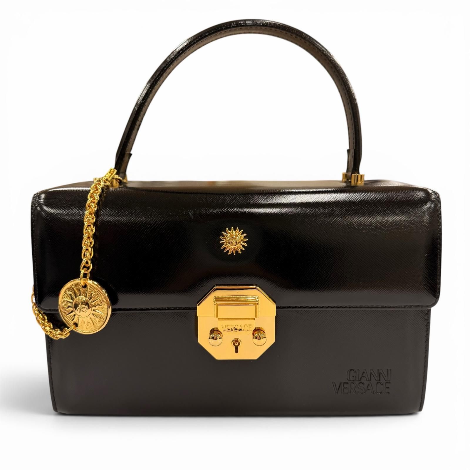 極美品◇VERSACE ヴェルサーチ ヴィンテージ サンバースト レザー