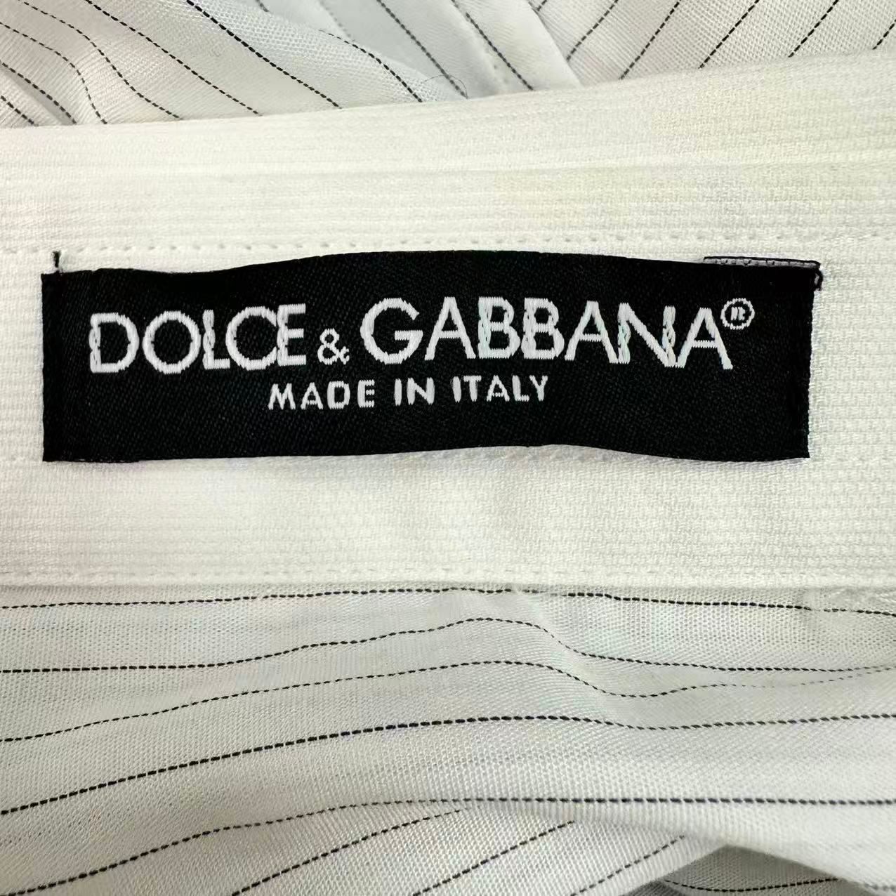 極美品 DOLCE&GABBANA ドルチェ＆ガッバーナ 半袖シャツ ストライプ 