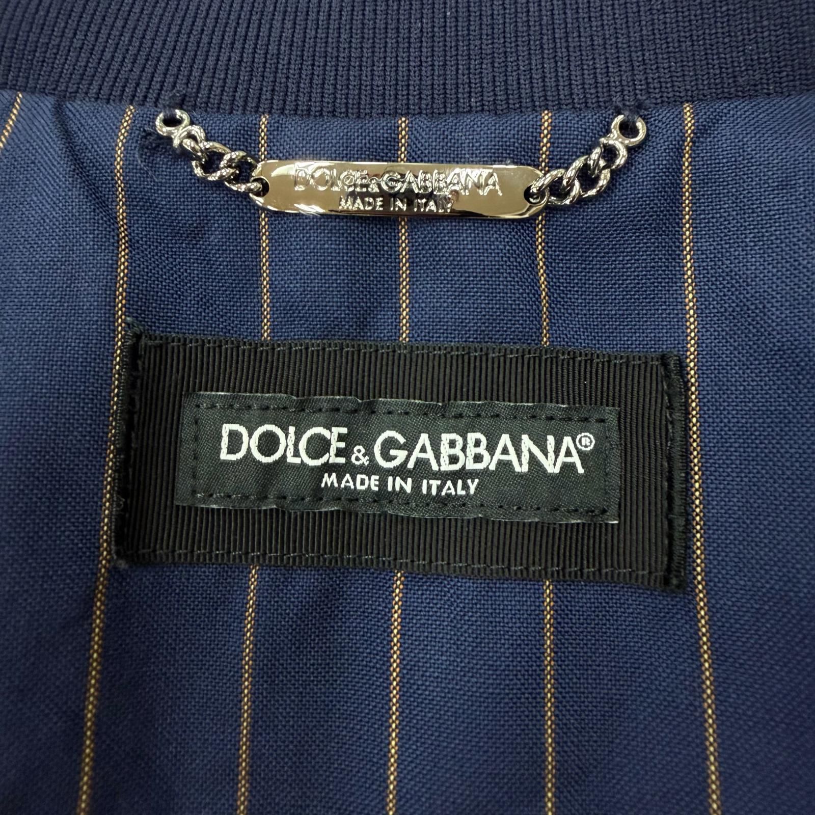 極美品▽DOLCE&GABBANA ドルチェ＆ガッバーナ 黒タグ ストライプ柄 