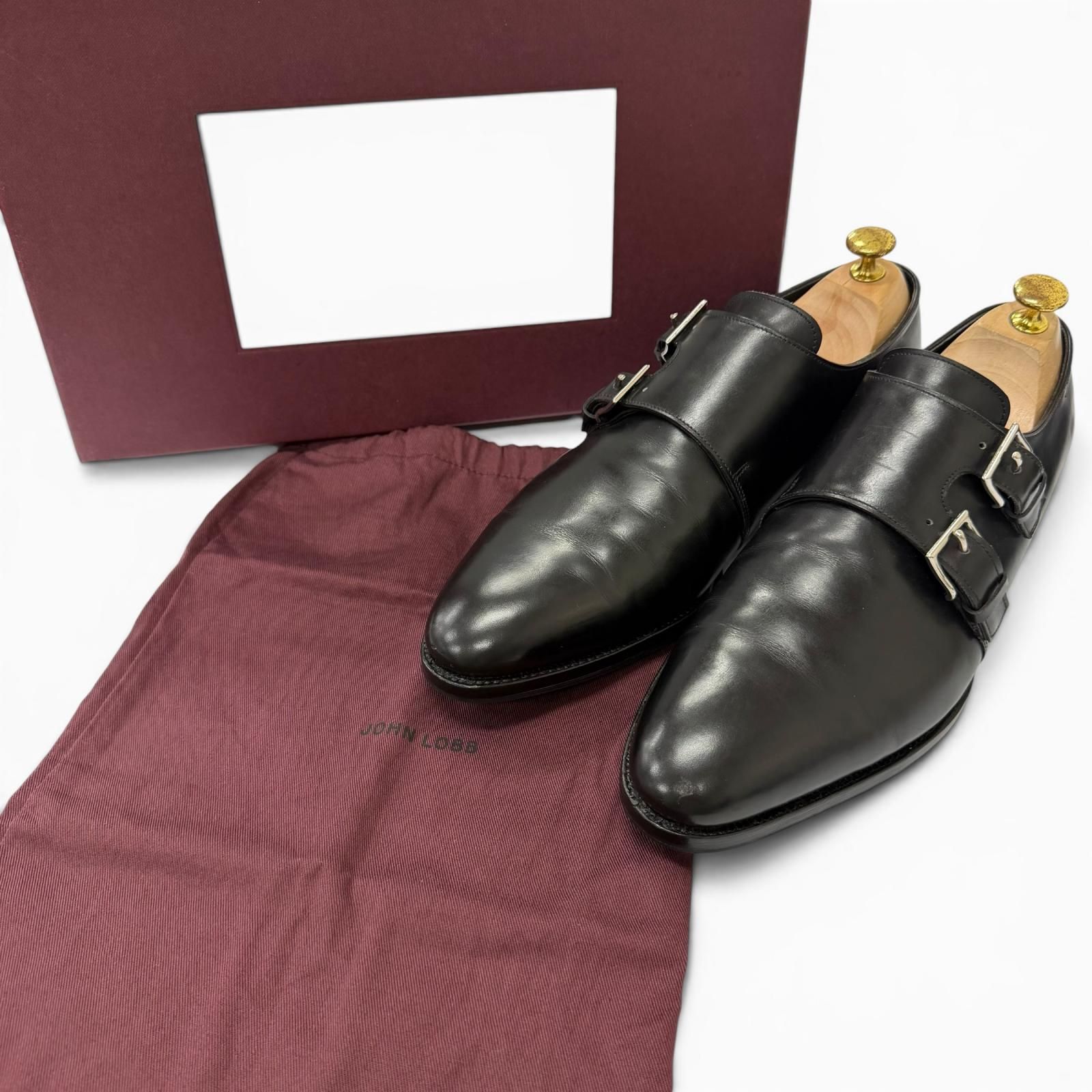 美品□John Lobb ジョンロブ NASEBY ダブルモンクストラップ レザー 