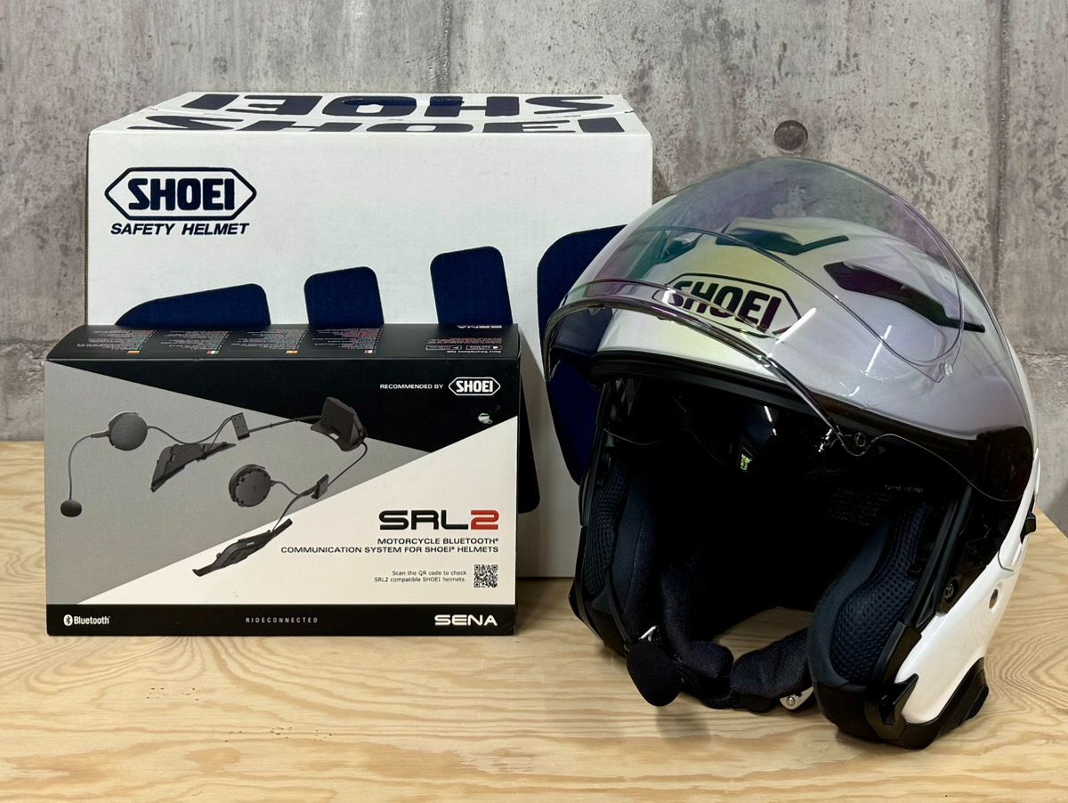 A-05003 SHOEI ショウエイ J-Cruise II ヘルメット SENA SRL2 インターコム 付き 廃番 ルミナスホワイト ほぼ未使用