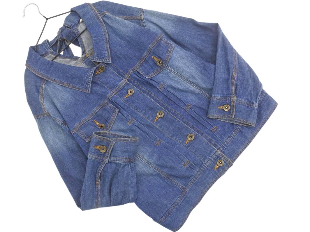 Rose Tiara Rose Tiara Bow USED Processing G Jean Denim Jacket Size/Navy Blue ■◇ Women's