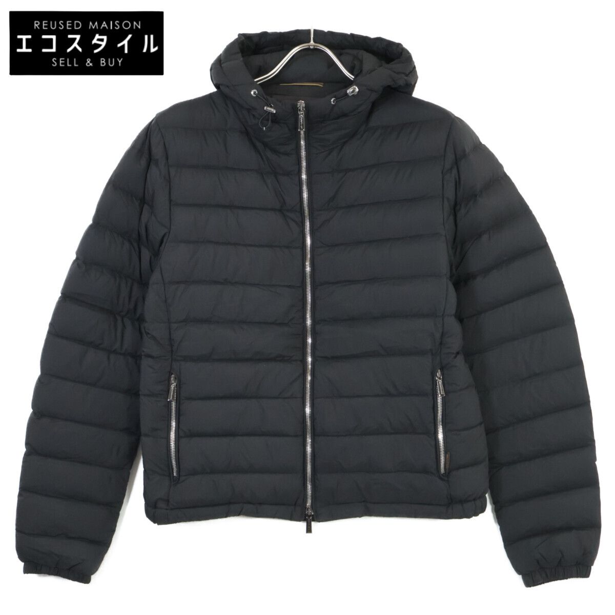 MOORER ムーレー ブラック CATALDI-S3 フーデットダウンジャケット 46 MOORER ムーレー ブラック CATALDI-S3 フーデットダウンジャケット 46