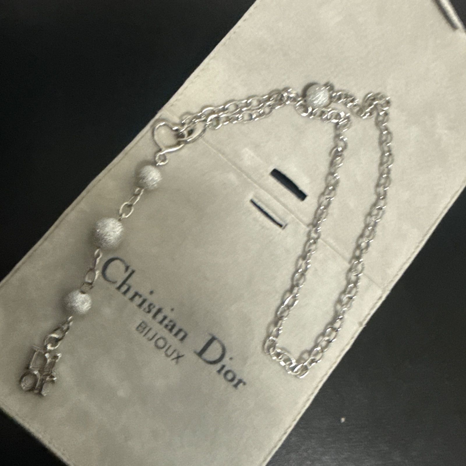 Christian Dior クリスチャンディオール Diorロゴチャームネックレス 