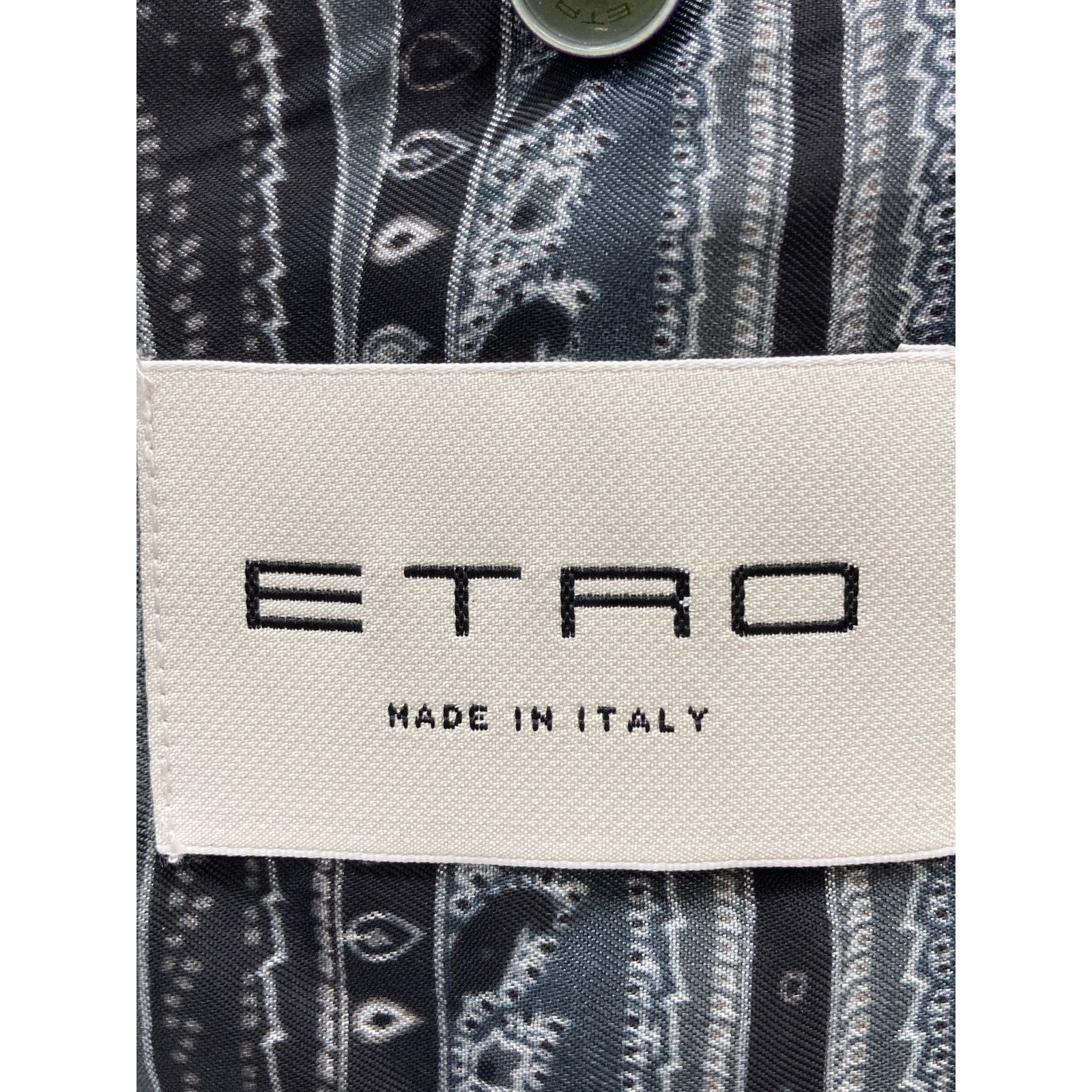 ETRO エトロ グレー カシミヤ100 裏地ペイズリー柄 ロングコート 50