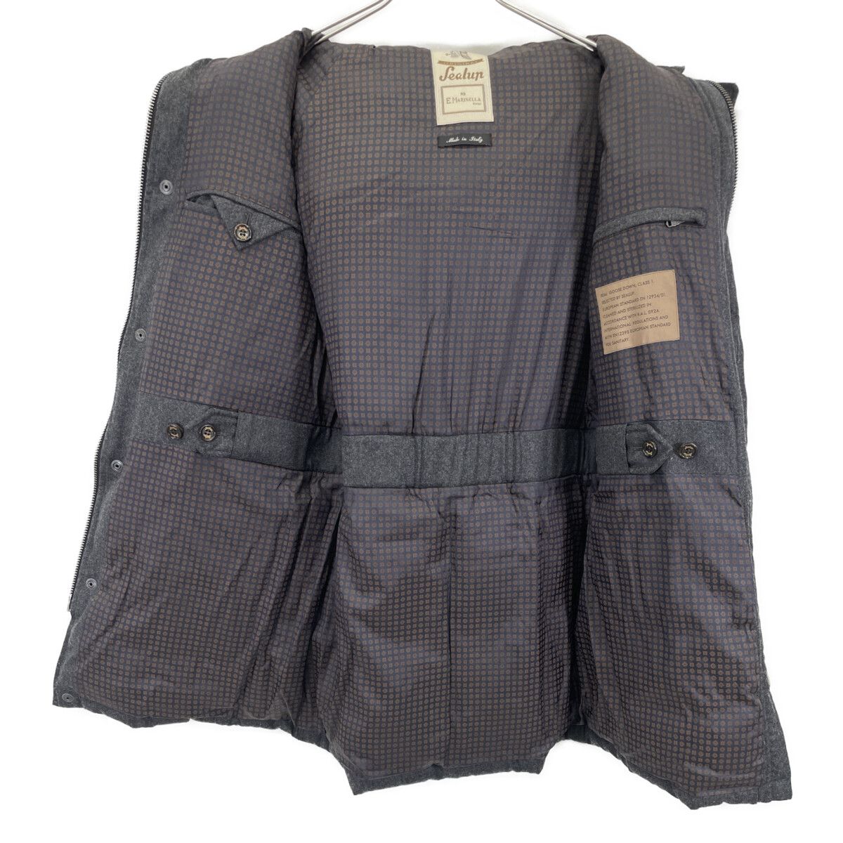Sealup シーラップ ×E.MARINELLA 一部レザー ウール ダウンジャケット 