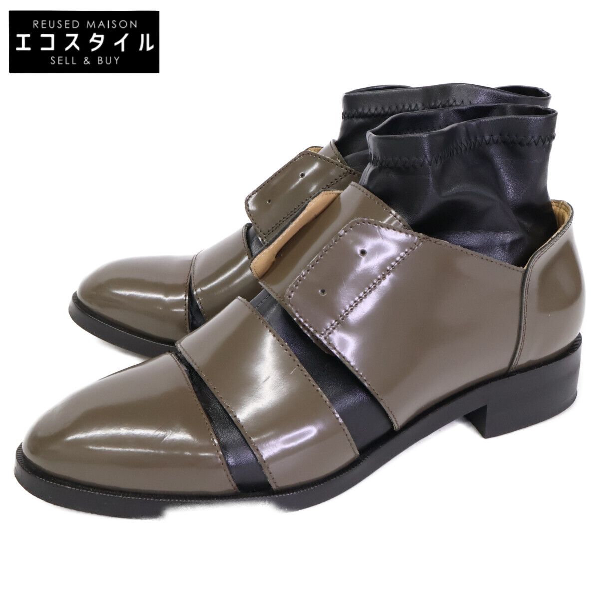 MM6 エムエムシックス パテント ラムスキンインナー 37