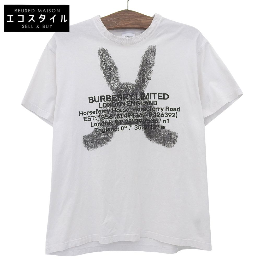 BURBERRY　バーバリー　RABBIT LOGO TEE コットン トップス メンズ 白 ホワイト M 8049565　M
