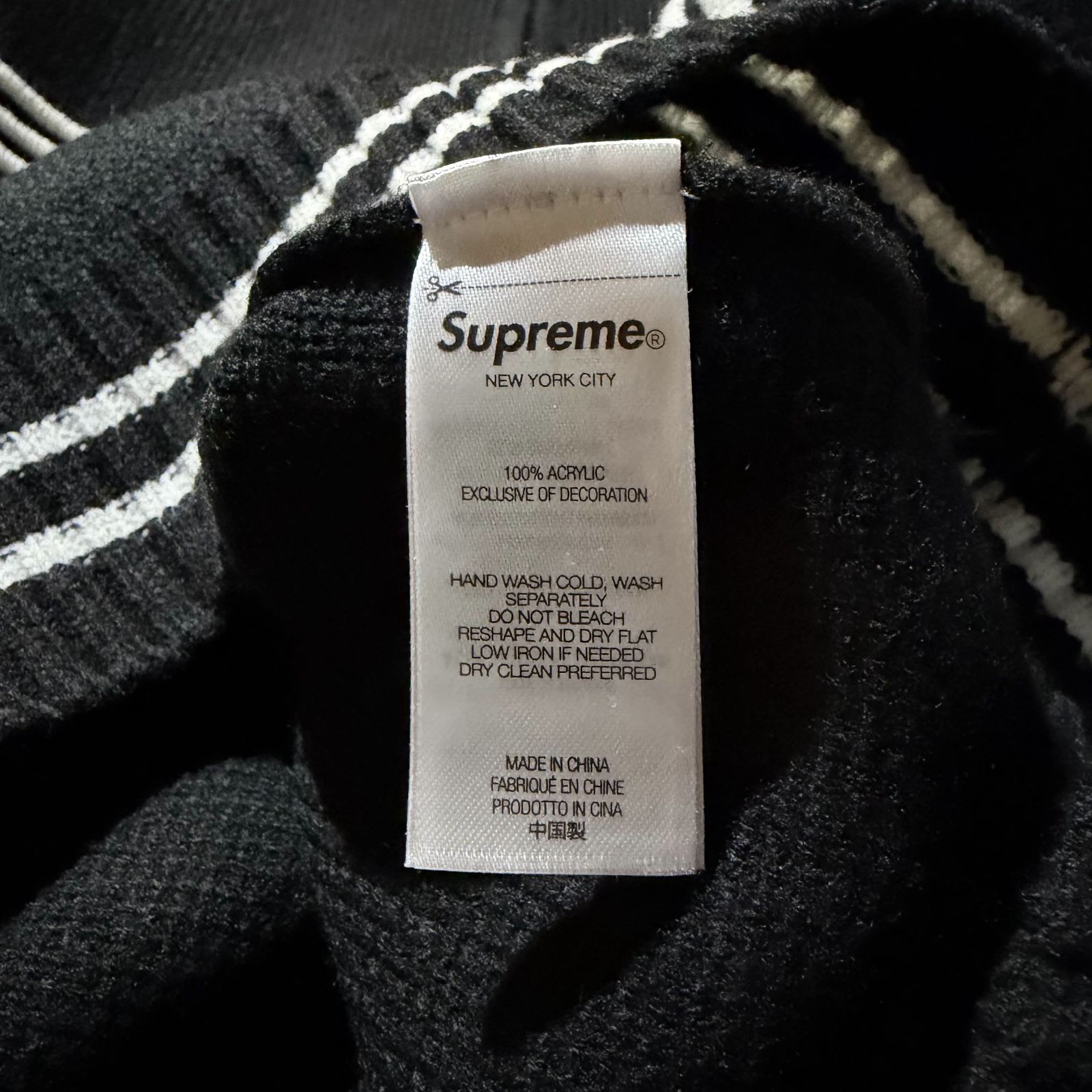 Supreme 25aw Script Stripe Half Zip Sweater ブラック L