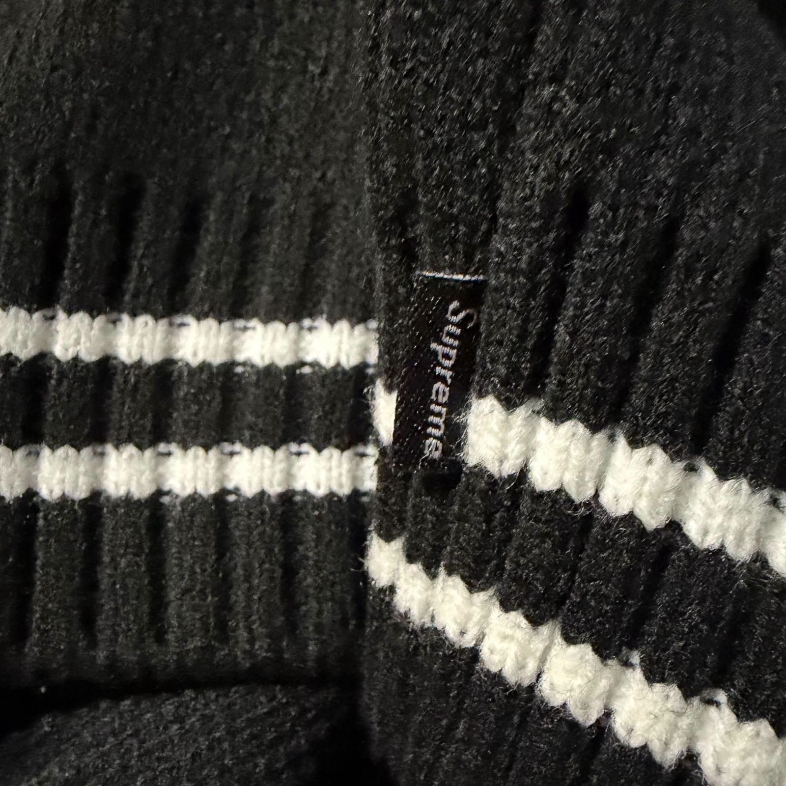 Supreme 25aw Script Stripe Half Zip Sweater ブラック L 