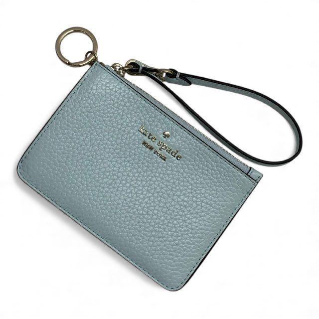 極美品/kate spade/ケイトスペード/KH789/カードケース/レザー/水色/ブルー/パステルカラー/レディース/FC3314