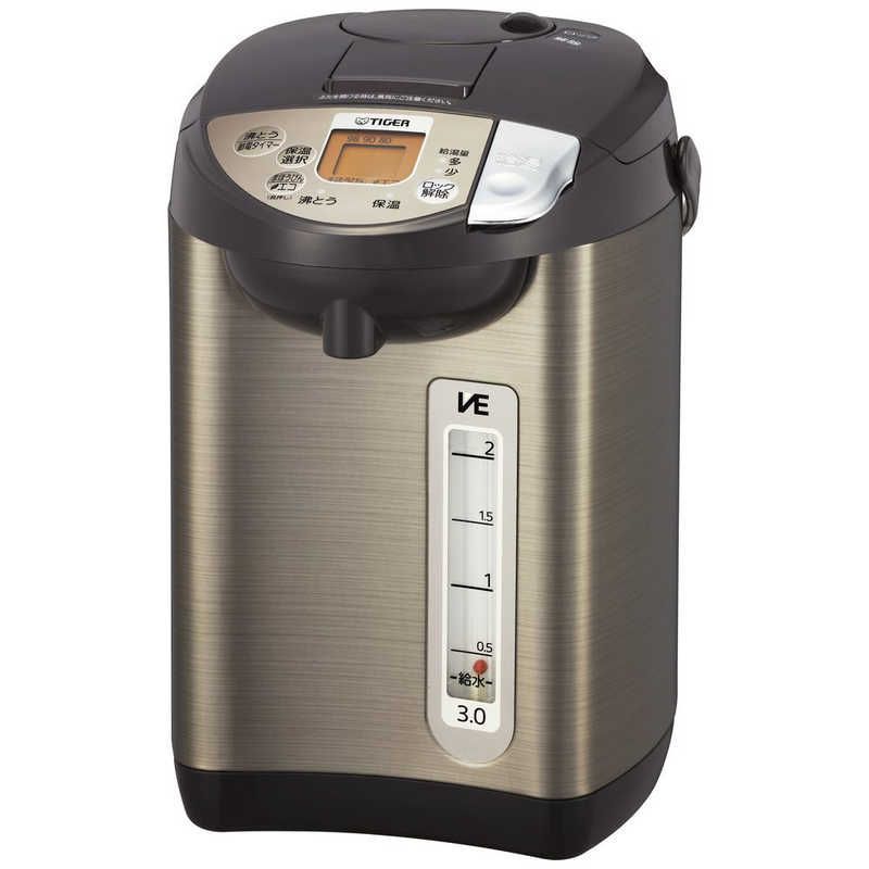 【新品未使用】【未開梱】タイガー　TIGER 電気ポット 蒸気レスVE電気まほうびん [3.0L/蒸気レス機能] PIW-A300T ブラウン